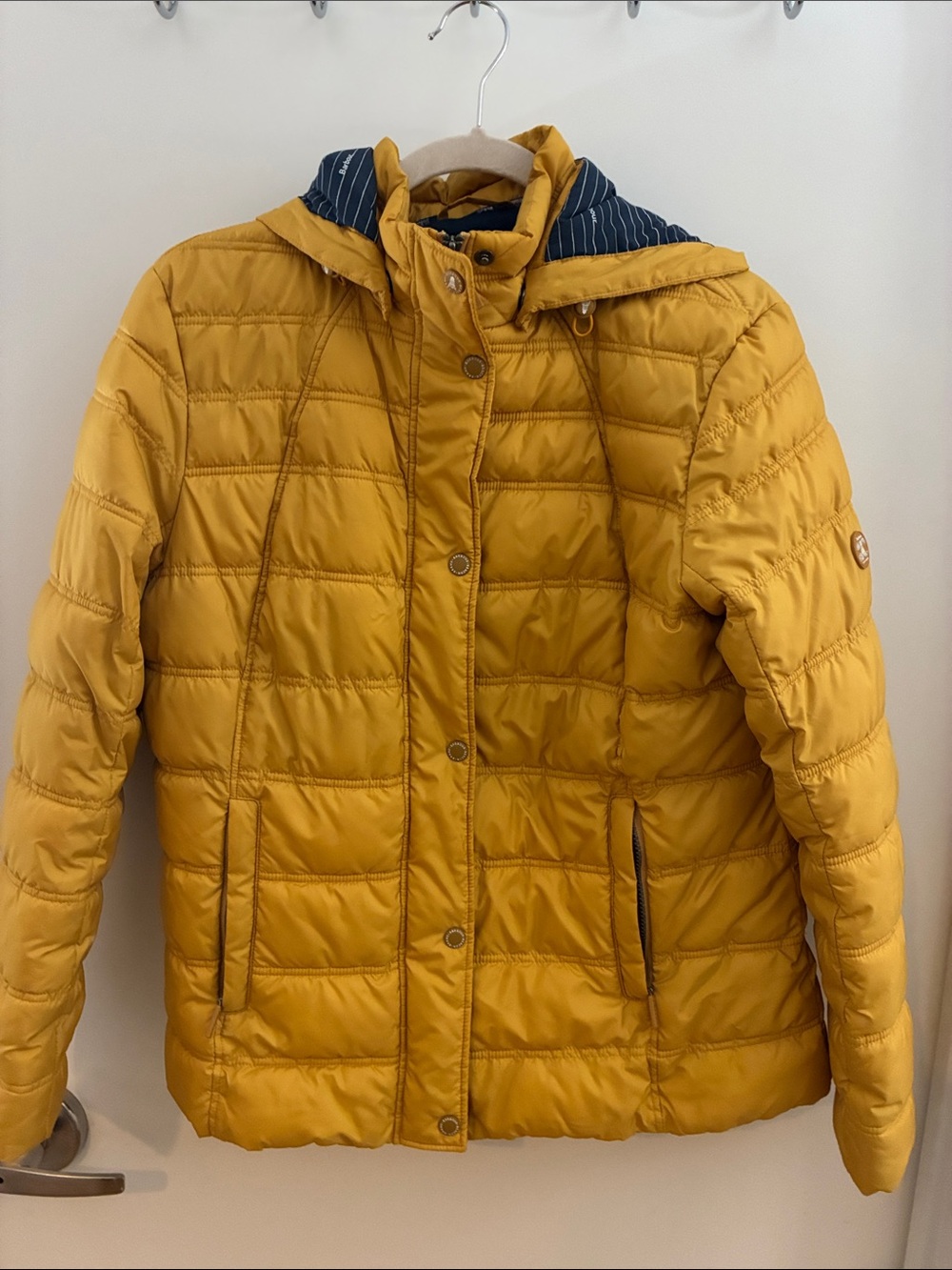 Barbour South Shields Quilted Hooded Jacket - Mustard Yellow 12